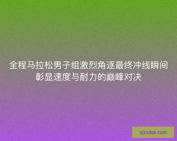 全程马拉松男子组激烈角逐最终冲线瞬间彰显速度与耐力的巅峰对决 全程马拉松男子组激烈角逐最终冲线瞬间彰显速度与耐力的巅峰对决